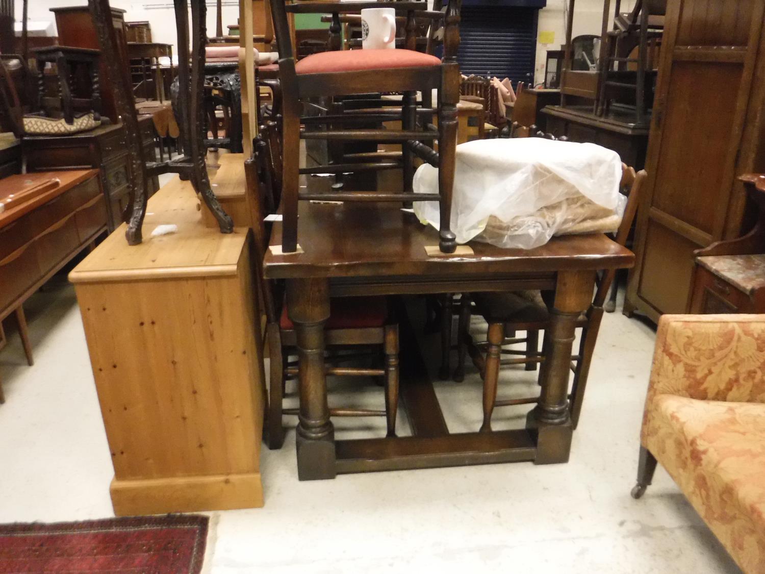 A 20th Century oak refectory style dining table,