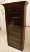 A Victorian mahogany bookcase cabinet of slim proportions,