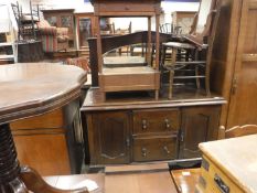 A Victorian mahogany coal purdonium with mirrored back and rosso marble top over a carved panelled