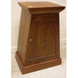 A modern mahogany urn stand or pot cupboard of tapering form with single door enclosing single