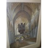 W H BIRCH "Exeter Cathedral", pastel, signed lower right and dated '28,