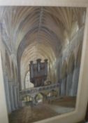 W H BIRCH "Exeter Cathedral", pastel, signed lower right and dated '28,