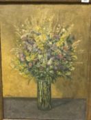 O FITLING "Spring flowers in a vase" still life study, oil on canvas,