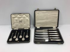 A collection of silver wares to include a set of six Georgian teaspoons (by John Henry & Charles