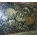 JAN ADAM ZANDLEVEN (1868-1923) "Mushrooms", a still life study, oil on canvas,