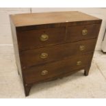 An early 19th Century mahogany square front chest,