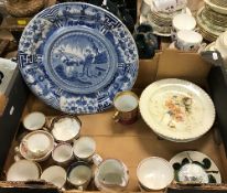 A collection of various china wares, mainly tea wares,