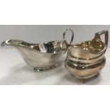 A mid 20th Century silver sauceboat of plain form (by Cooper Brothers & Sons,