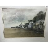 KEN MESSER "Aberdovey a coastal scene with houses, watercolour, signed lower right,
