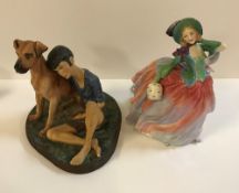 A collection of Royal Doulton figurines comprising "Buddies" (HN2546), "Autumn Breezes" (HN1911),