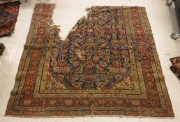Three Caucasian carpet fragments, 270 cm x 85 cm,