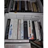 Two boxes of various biographies / autobiographies including DAVID IRVING "Churchill's War",