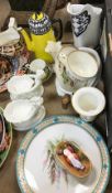 A collection of various Royal Worcester wares including triangular relief decorated blue and white