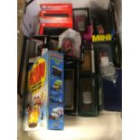 A box containing assorted Lledo and Corgi toys to include a Corgi Millenium Collection Q1 trolley