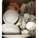 Six boxes of assorted miscellaneous china wares to include jardiniers, vases, tea wares,