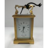 A brass cased carriage clock,