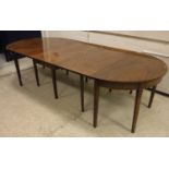 A Regency mahogany D-end dining table,