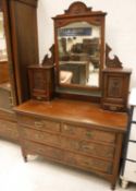 A Victorian burr oak dressing chest by Shapland and Petter of Barnstaple,