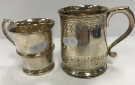 Two silver Christening mugs, 10.