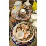 A collection of Derby and Derby type china wares to include Royal Crown Derby figure of bird "LXI",