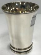 A George Jensen silver pyramid beaker of flared form, stamped Georg Jensen, design No.