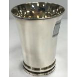 A George Jensen silver pyramid beaker of flared form, stamped Georg Jensen, design No.