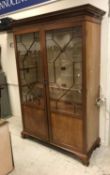 An Edwardian mahogany and inlaid display cabinet,