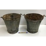 Two vintage style swing handled buckets,