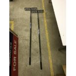 Two Pro User tarmac rakes with steel han