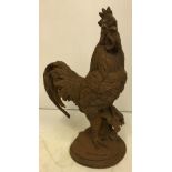 A modern cast iron figure of a cockerel,