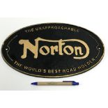 A modern painted cast metal sign "Norton