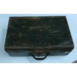 A vintage style painted old steel trunk,