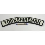 A modern painted cast metal sign "Yorksh