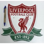 A modern painted cast metal sign "Liverp