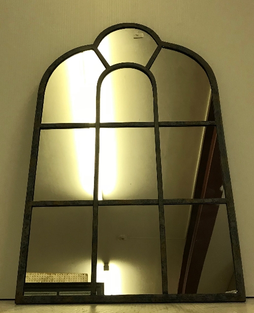 A small leaded effect mirror, 61 cm high