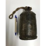 A vintage style cow bell, approx 18 cm h