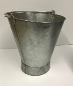 A modern steel pail, approx 39 cm exclud
