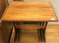 A G Plan teak nest of three graduated occasional tables, the largest 56 cm wide x 40.5 cm deep x 51.