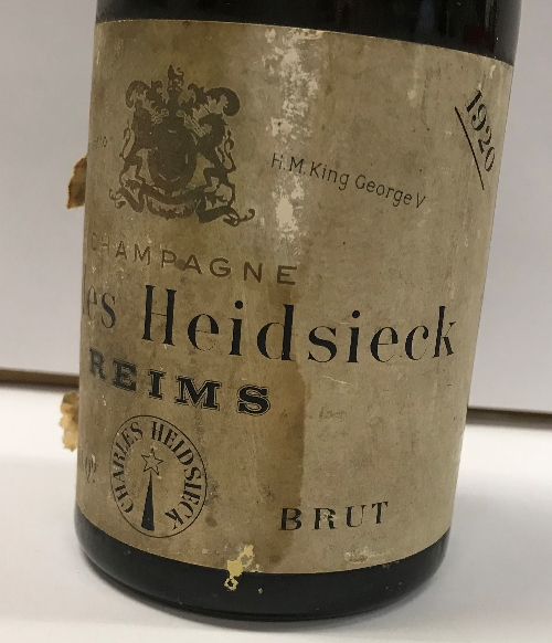 One three quarter bottle Charles Heidsieck Champagne 1920,