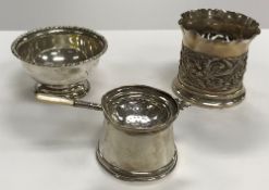 An Edwardian silver pedestal bowl with gadrooned rim (by Charles Stewart Harris, London 1902), 3.