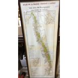 A framed and glazed wine map "Atlas de la France Vinicole L.