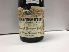 One bottle Chambertin Grand Cru Domaine Rousseau P & F 1996 CONDITION REPORTS Label