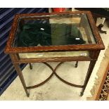 An Edwardian mahogany and inlaid bijouterie table in the Sheraton Revival manner,