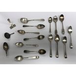 A collection of thirteen silver teaspoons, various dates and makers,