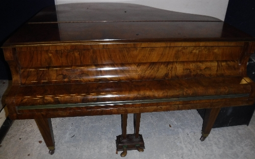 A burr walnut cased boudoir grand piano with iron framed over strung movement by Boyd of London 142 - Image 6 of 17