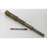 A modern decorative brass four draw telescope inscribed "Zeiss Opton NR122392 Germany" and bearing