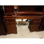 A modern mahogany pedestal sideboard,