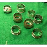 Two pairs of silver napkin rings and four various single napkin rings (various dates and makers), 5.