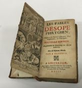 One volume "Les Fables d'Esope Phrygien Illustrées de Discours Moraux, Philosophiques, & Politiques,