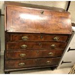 An 18th Century walnut and inlaid bureau,